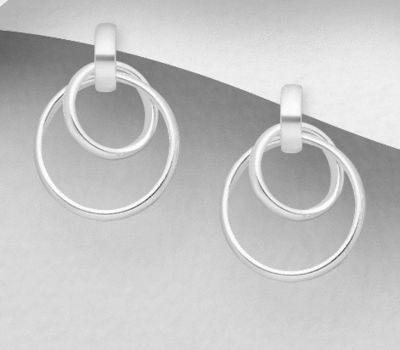 925 Sterling Silver Interlock Push-Back Earrings