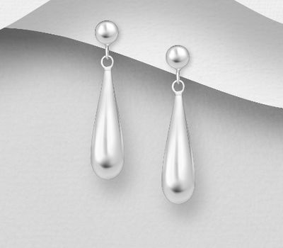 925 Sterling Silver Droplet Push-Back Earrings