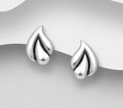 925 Sterling Silver Oxidized Push-Back Earrings