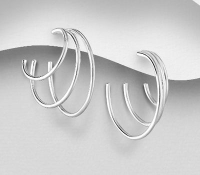 925 Sterling Silver Push-Back Earrings