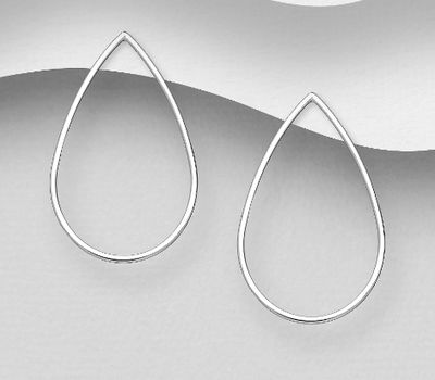 925 Sterling Silver Droplet Push-Back Earrings