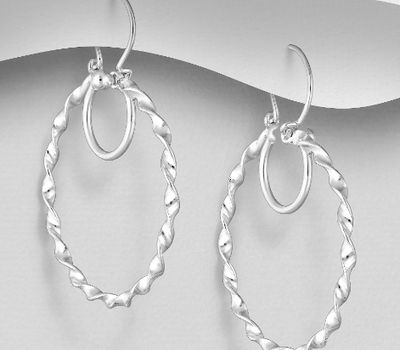 925 Sterling Silver Spiral Hoop Earrings