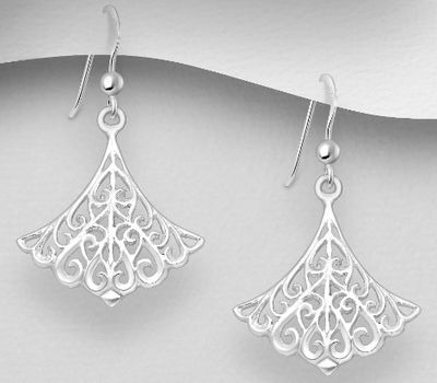 925 Sterling Silver Swirl Hook Earrings