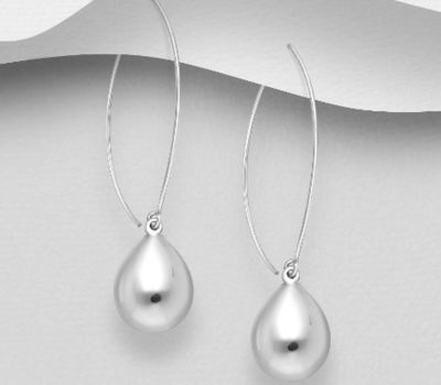 Sterling silver raindrop dangle earrings.