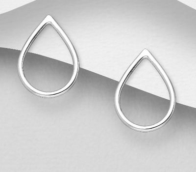 925 Sterling Silver Drop Push-Back Earrings