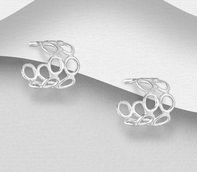 925 Sterling Silver Circle Push-Back Earrings