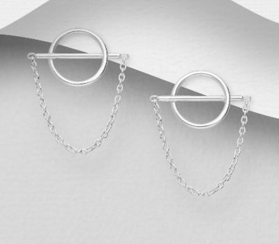 925 Sterling Silver Circle Push-Back Earrings