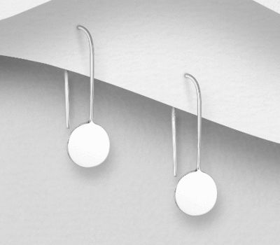 925 Sterling Silver Circle Hook Earrings