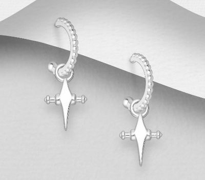 925 Sterling Silver Star Push-Back Earrings