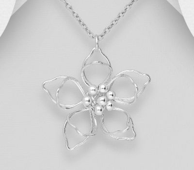 925 Sterling Silver Flower Pendant