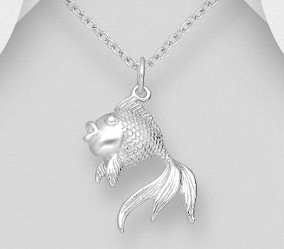 925 Sterling Silver Fish Pendant