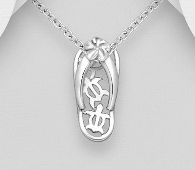 925 Sterling Silver Flip Flop and Sandal Pendant