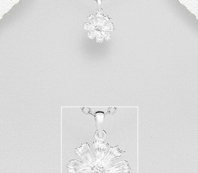 925 Sterling Silver Flower Pendant