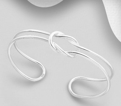 925 Sterling Silver Knot Cuff Bracelet