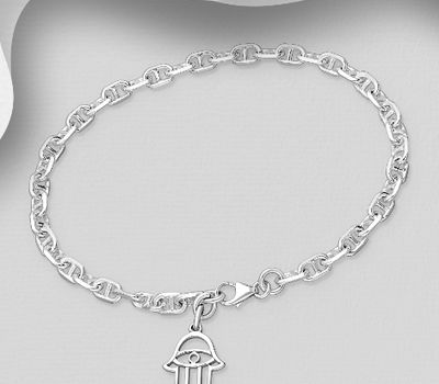 925 Sterling Silver Hamsa Bracelet