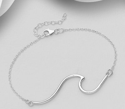 925 Sterling Silver Wave Bracelet