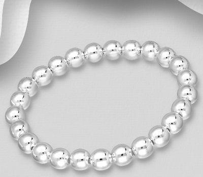 925 Sterling Silver Ball Stretch Bracelet