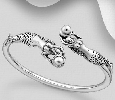 Sterling silver mermaid bracelet.