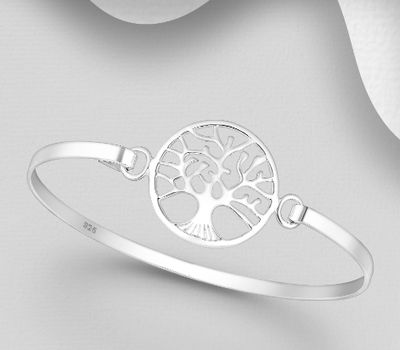 925 Sterling Silver Tree Of Life Bangle