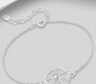 925 Sterling Silver Cobweb Bracelet