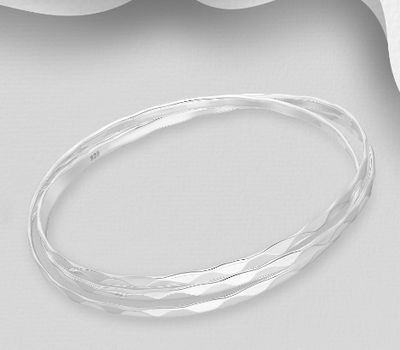 925 Sterling Silver Interlock Bangle