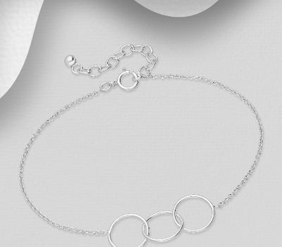 925 Sterling Silver Circle Links Bracelet