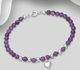 925 Sterling Silver Heart Bracelet, Beaded with Various Gemstones