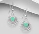 925 Sterling Silver Hook Earrings, Decorated with Reconstructed Turquoise or Various Colored Resins