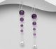 925 Sterling Silver Ball Hook Earrings, Beaded with Various Gemstones