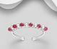 925 Sterling Silver Adjustable Ring, Beaded with Gemstone Beads