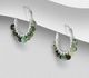 925 Sterling Silver Hoop Earrings, Beaded WithGemstone Beads