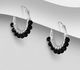 925 Sterling Silver Hoop Earrings, Beaded WithGemstone Beads