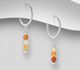 925 Sterling Silver Hoop Earrings, Decorated with Gemstones