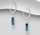 925 Sterling Silver Hoop Earrings, Decorated with Gemstones