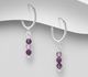 925 Sterling Silver Hoop Earrings, Decorated with Gemstones