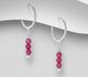 925 Sterling Silver Hoop Earrings, Decorated with Gemstones