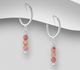 925 Sterling Silver Hoop Earrings, Decorated with Gemstones