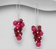 925 Sterling Silver Hook Earrings, Beaded with Various Gemstones