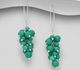 925 Sterling Silver Hook Earrings, Beaded with Various Gemstones