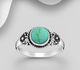 925 Sterling Silver Ring, Decorated with Reconstructed Turquoise or Various Colored Resins