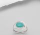 925 Sterling Silver Ring, Decorated with Reconstructed Turquoise or Various Colored Resins