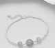 925 Sterling Silver Ball Bracelet, Beaded with Various Gemstones