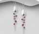 925 Sterling Silver Hook Earrings, Beaded with Various Gemstones