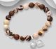 925 Sterling Silver Bell and Heart Bracelet, Beaded with Gemstone Beads