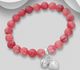 925 Sterling Silver Bell and Heart Bracelet, Beaded with Gemstone Beads