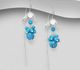 925 Sterling Silver Flower Hook Earrings, Beaded with Various Gemstones Beads