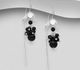 925 Sterling Silver Flower Hook Earrings, Beaded with Various Gemstones Beads