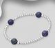 925 Sterling Silver Elastic Bracelet, Beaded with Various Gemstones