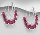 925 Sterling Silver Hoop Earrings, Decorated with Various Gemstones