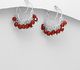 925 Sterling Silver Hoop Earrings, Decorated with Various Gemstones